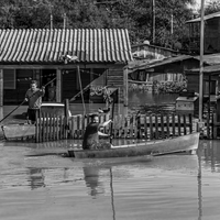 The force of water in a flooded city.