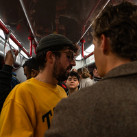 Inner walking, the city outside