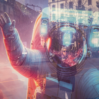 Inner walking, the city outside