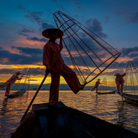 Basket Fishermen, Inle Lake, Myanmar
