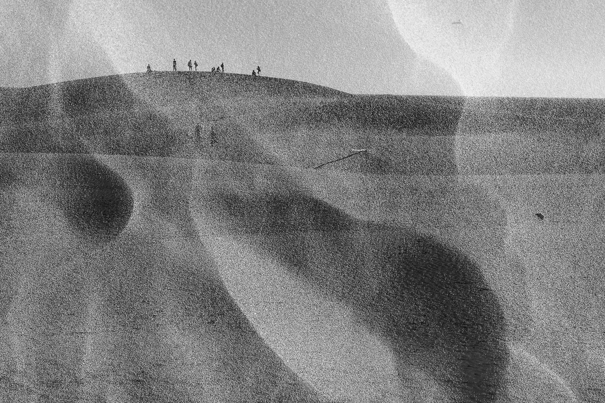 People inside the hourglass