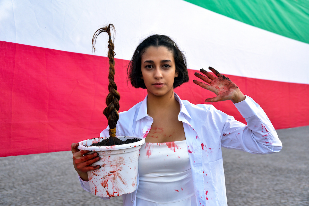  Iranian Girl with Her Hair in the Pot (Milan, Italy)