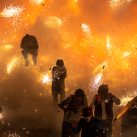 Burning of pyrotechnic bulls in Tultepec, State of Mexico