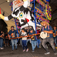 Burning of pyrotechnic bulls in Tultepec, State of Mexico