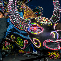 Burning of pyrotechnic bulls in Tultepec, State of Mexico