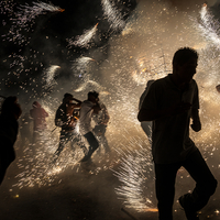 Burning of pyrotechnic bulls in Tultepec, State of Mexico