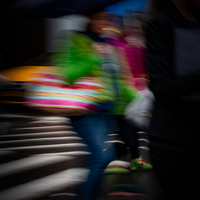 Liquid colors of a rainy day in New york City; USA