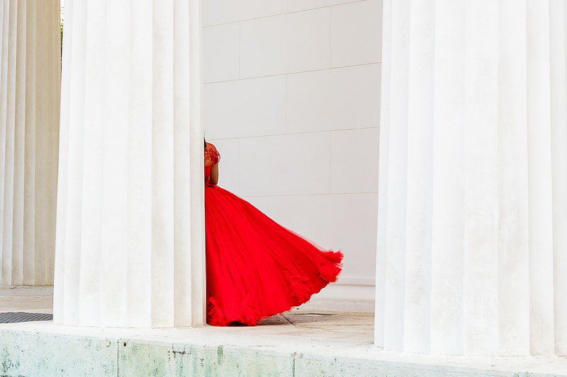 Lady in red