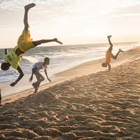 Beach acrobatic