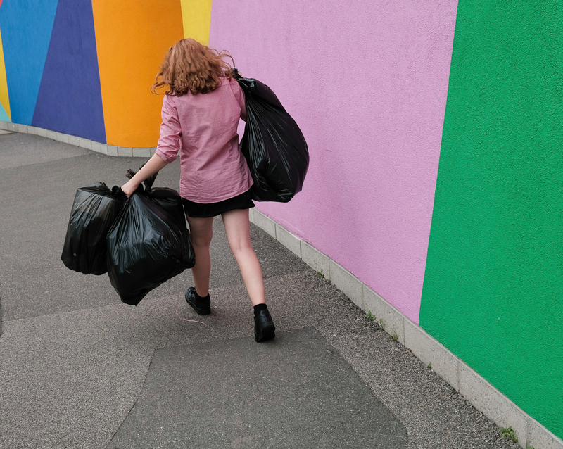 Girl with the bags