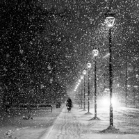 Streets of Oslo in rain and snow