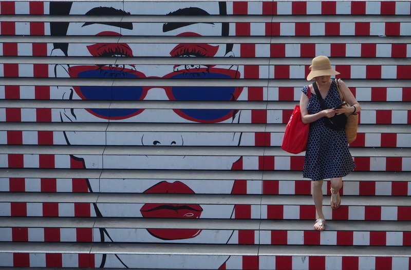 Woman in red