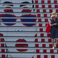 Woman in red