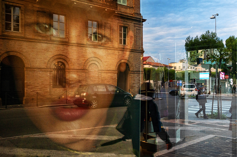 Women glances at the city