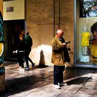 Women glances at the city