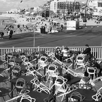 The beach beneath the funfair