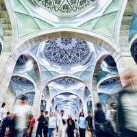 Rush hour at the Alisher Navoi metro (Tashkent, Uzbekistan)