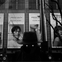 Shanghai Street in Black and White