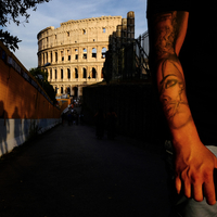 Looking the Colosseum