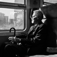 Gentleman in a train to Virpazar, Montenegro