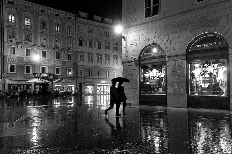 Strolling in the night.
