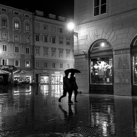 Strolling in the night.