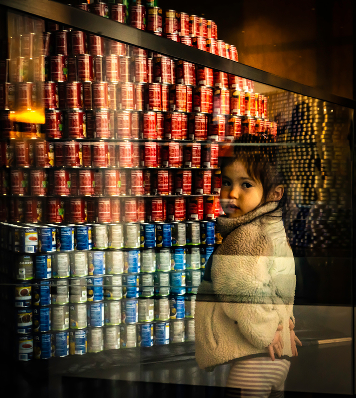 Girl and Cans
