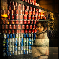 Girl and Cans