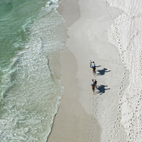 Exercising on the beach